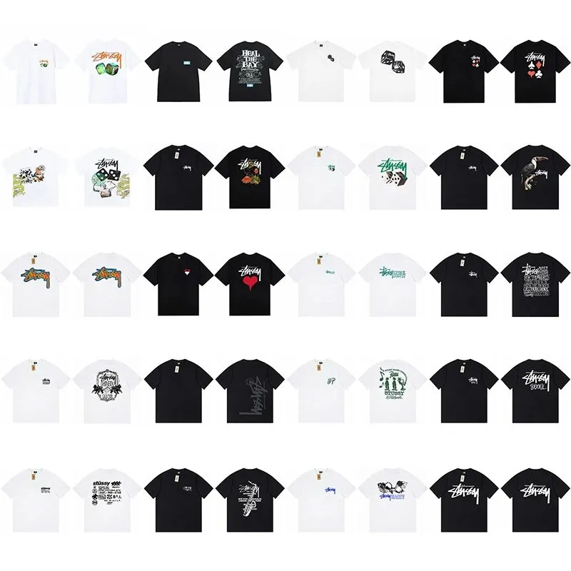 跨境外贸批发斯图西印花短袖T恤潮牌stussy休闲宽松打底衫男女ius (29) - Image 1