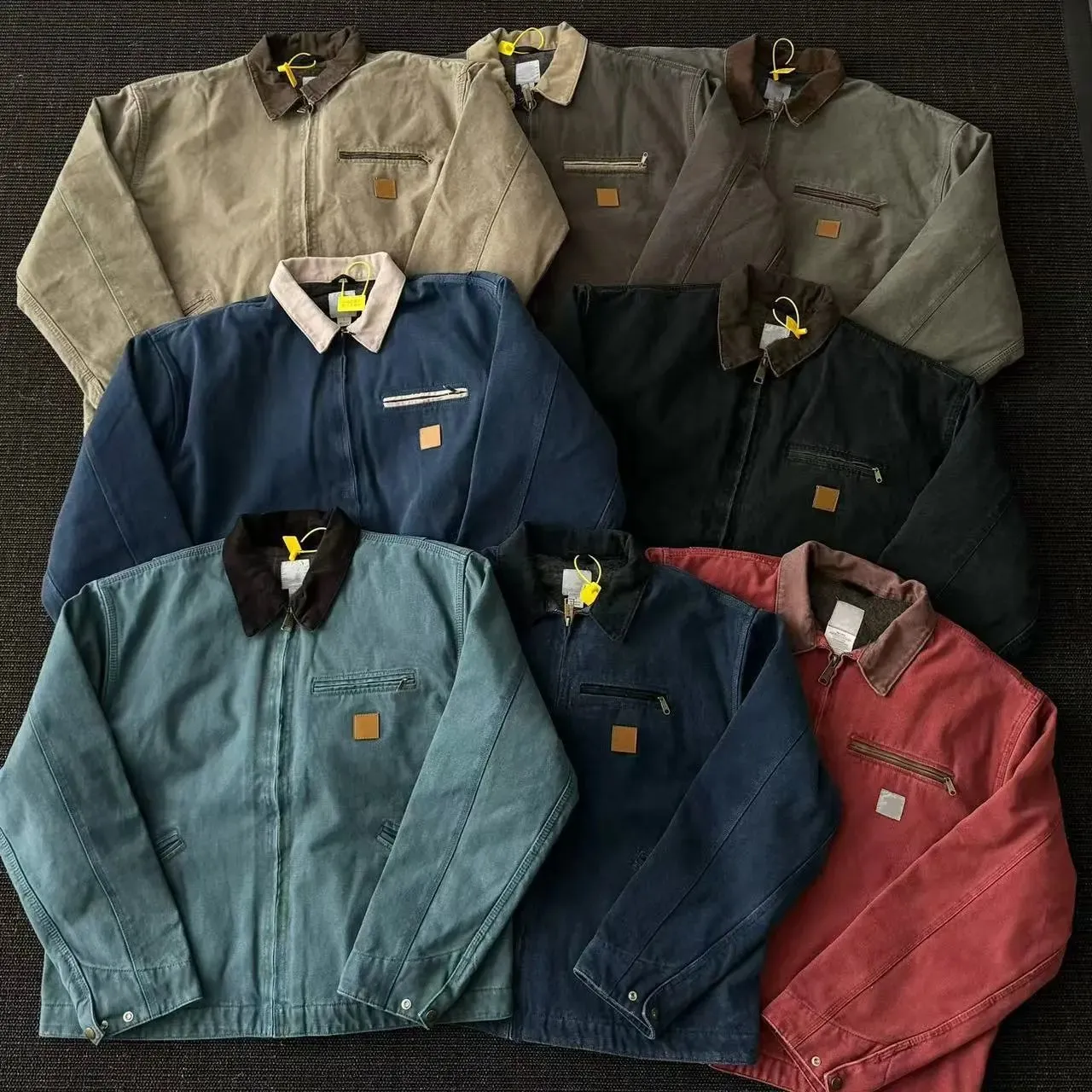 重磅J97美式重水洗秋季短宽版型底特律夹克工装拉链cleanfit外套 (35) - Image 1