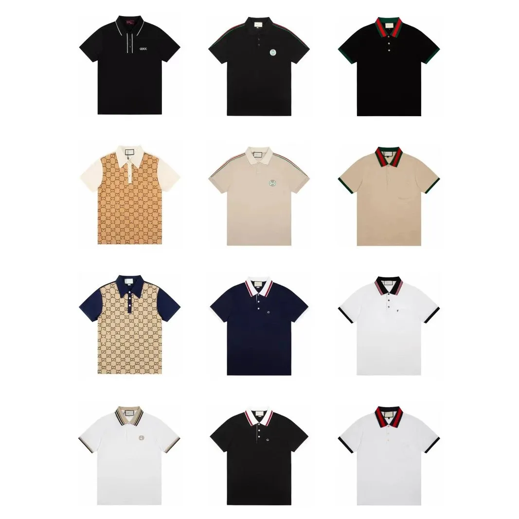 新款欧美古GU满印奇CCI魔术贴短袖网红INS翻领时尚衣服男女上衣 (4) - Image 1